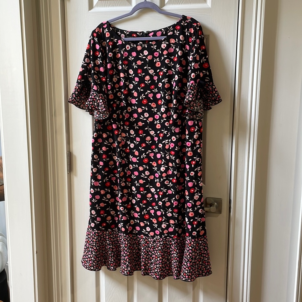 Talbots Cherry Patterned Midi Dress - image 1